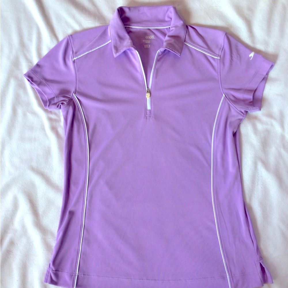 Slazenger Lilac Polo Fitted T-Shirt Short Sleeve size S Golf